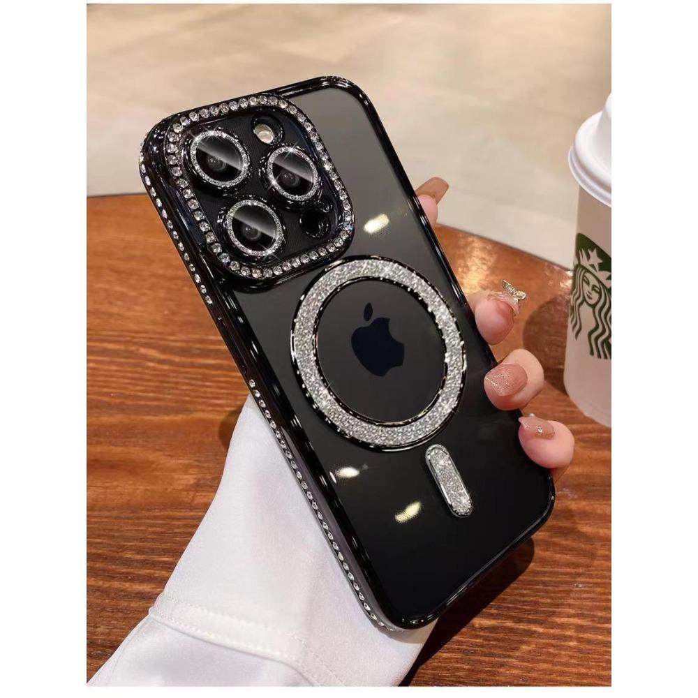 For IPhone 16 Phone Case for Apple 15promax Glitter Magnetic Suction 13 Electroplated Glitter Diamond 14 Light Luxury Protective Case