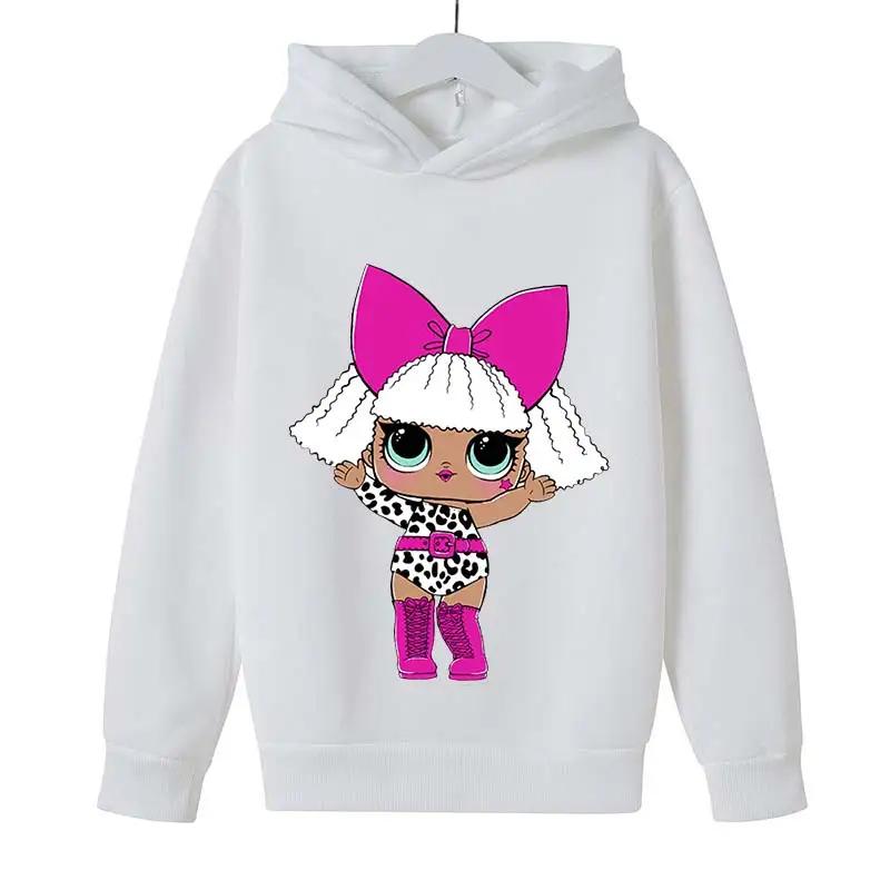 Детские хлопковые толстовки с капюшоном lolsurprise для детей 4-14 лет, милая толстовка с длинным рукавом, детская одежда для мальчиков/девочек, крутые милые детские топы