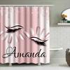Luxury Pink Sparkling Shower Curtain Custom Name Printed Waterproof Bath Rug Cover Home Decor Bathroom Accessories