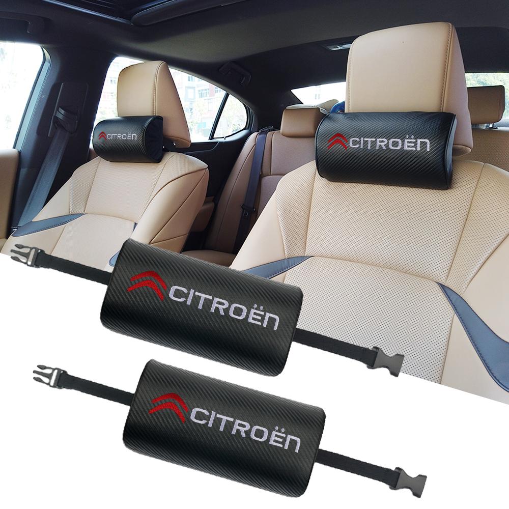 VYTR5 Car Seat Carbon Fiber Soft Headrest Neck Support Pillow Travel Rest Accessories For Citroen C2 C3 Grand C4 Picasso VTS C-ELYSEE