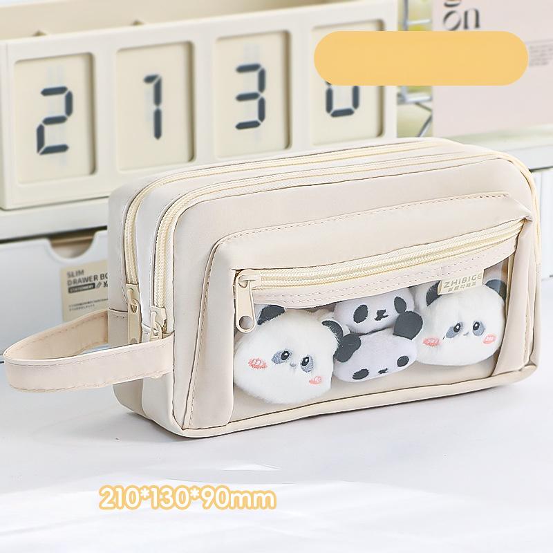 Прозрачный школьный пенал, милый, конфетного цвета, простой, канцелярский органайзер для детей, большая вместимость, сумка для хранения школьных принадлежностей