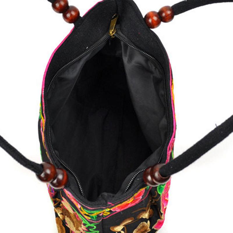 Yogodlns Original Ethnic Style Canvas Embroidered Women's Bag Handheld Small Bag Embroidery Handbags for Women