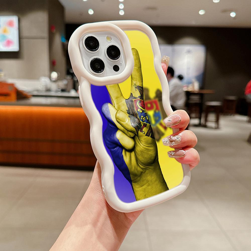 Ae94 Республика Молдова Флаг защитные чехлы для телефонов Samsung S24 Plus S23 Ultra A14 A55 A06 Honor X9b Motorola OnePlus Big Wave TPU задняя крышка