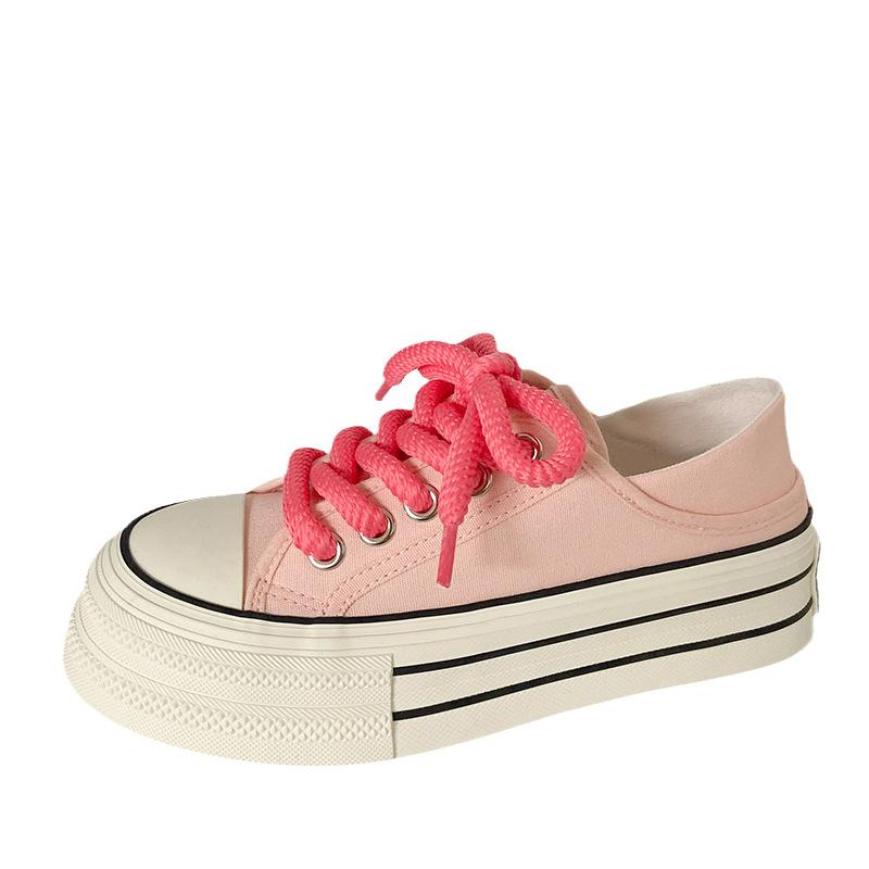 H1028 + H1057 + H1292 Две пары женских парусиновых туфель на платформе на одну ногу, ленивые универсальные нишевые ins доски