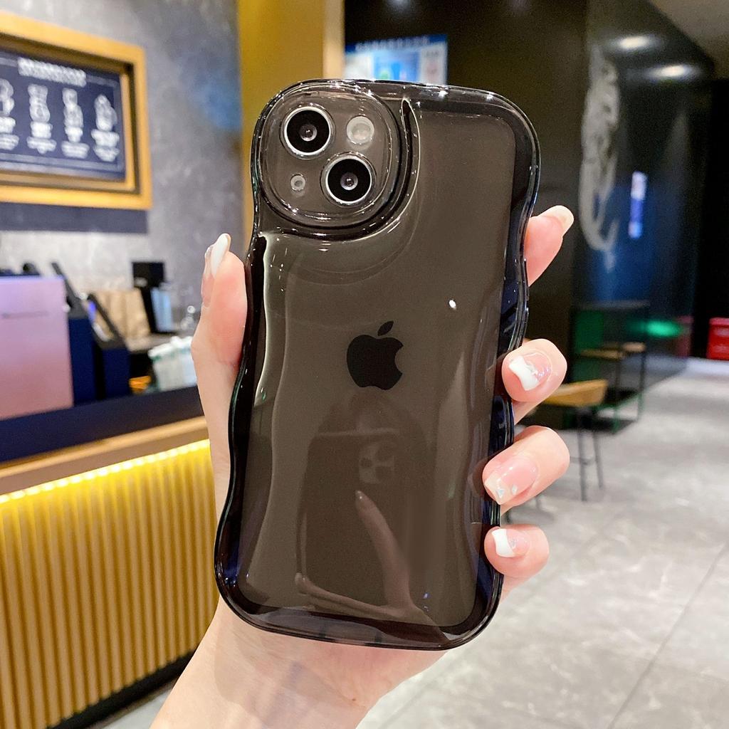 Подходит для iPhone15 Прозрачный защитный чехол Apple 11 Волновой воздушный амортизатор Чехол для мобильного телефона 14 Пузырь Противоударный 12 Всесторонний 16