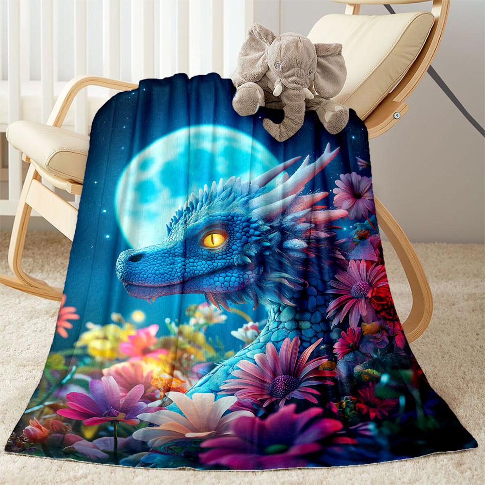 Dragon Reading Magic Book flannel,Lightweight,Flannel Blanket,Comfortable Blanket, Sofa Blanket, gift blankets,Holiday gift blanket Blankets