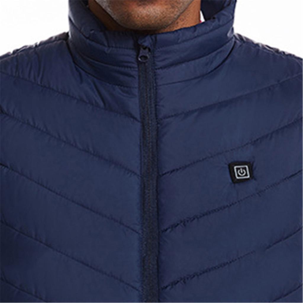 Мужской электрический жилет с подогревом, USB-зимняя теплая водонепроницаемая куртка-жилет