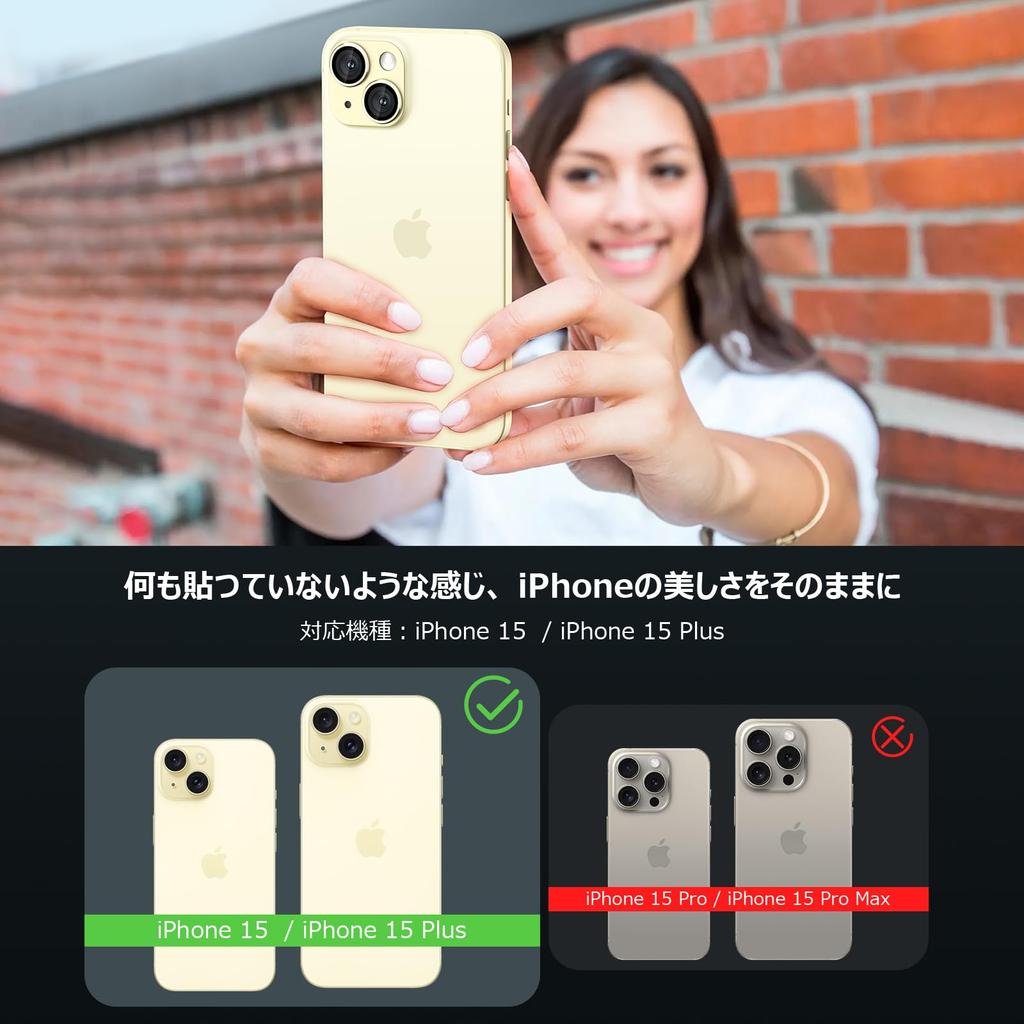 Podick Lens Cover для iPhone Camera Алюминиевая закаленная 9H защита от царапин для iPhone High Black Overexposure Camera Lens Yellow 15/15