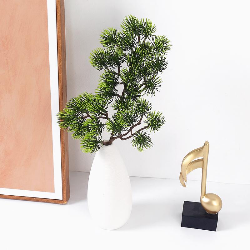 34cm Artificial Pine Green Branch Realistic Plastic Fake Pine for Party Wedding Home Room Christmas Decortion Artificial Plant