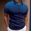 Мужская повседневная рубашка-поло с короткими рукавами и воротником