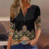 Summer New Fashion 2025 Women's Casual Long-sleeved Printed T-shirt