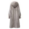 Europe, America, autumn and winter new imitation mink velvet coat loose hooded knee extended fur coat women's large size