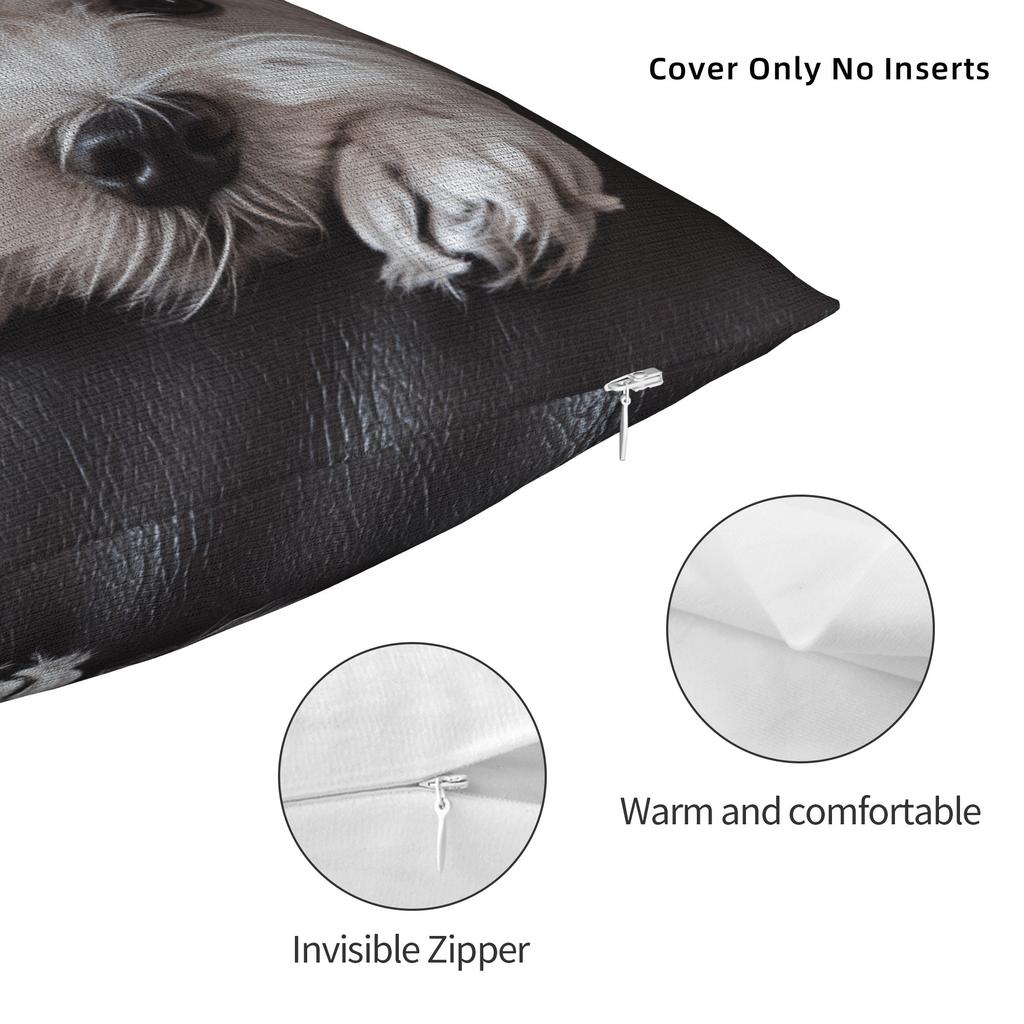 Cute Dog Maltese Pillow Case Print Pillow Cover Vintage Pillowcases For Office Car Home Decor