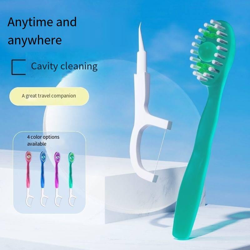 Adult Disposable Travel Toothbrush with Explosive Beads Soft Bristles Plastic Handle-Travel Size Oral Care Tool