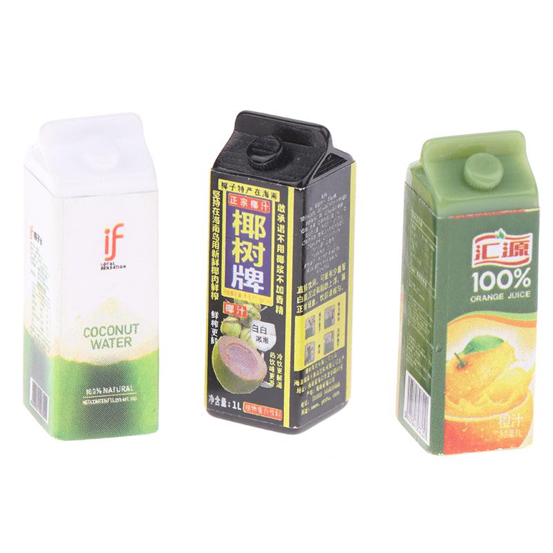 5Pcs 1/12 Dollhouse Simulation Fruit Juice Model Dollhouse Miniature Drinks Bottle Dolls House Kitchen Play Toys Accessories