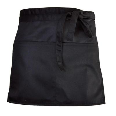 Черный бюст Официант Короткий фартук Кухня Ресторан Кокетливый с карманом