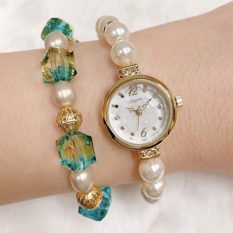 [Подписаться] Часы fragola Pearl Bracelet Watch N06618A-5 GD Women's White