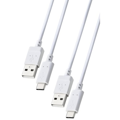 Elecom [Set of 2] USB Type C Cable USB-C To USB-A 2m 15W [Compatible with MacBook/iPad/Galaxy/Android Smartphones, Tablets, Etc.] White [Compatibility