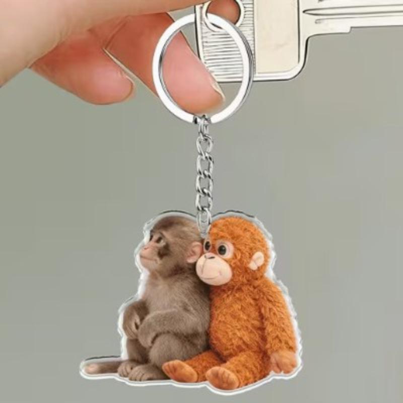 Punch The Monkey Plush Doll Keychain Cartoon Anime Toy Bag Pendant Colleague Desk Ornaments Gift