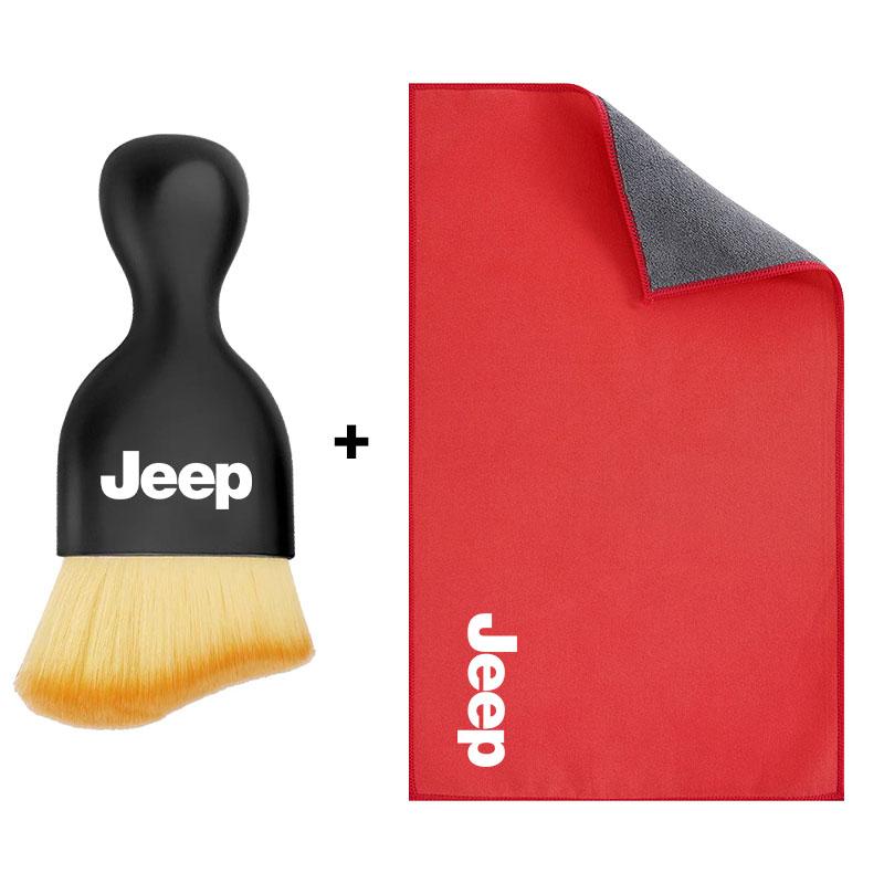 CMZ1 Car Wash Towel Microfiber Rag Cleaning Brush Tools Caps For Jeep Wrangler Grand Cherokee Compass Renegade Tyre Stem Air Caps