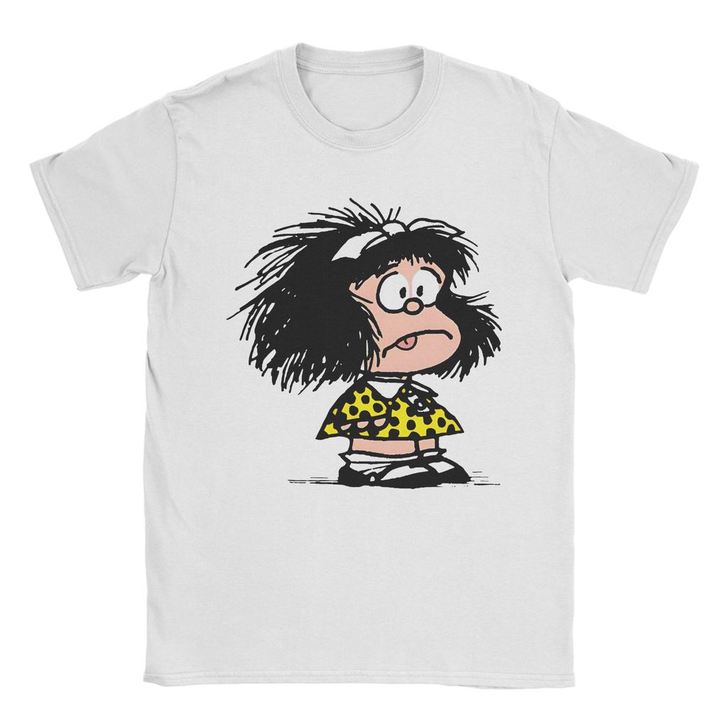 Unisex Unisex Mafalda The World And Her Puppy T Shirts Cotton Tops Novelty Short Sleeve Crew Neck Tees Summer TShirt