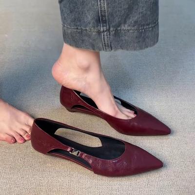 Новые туфли-лодочки с вырезами, острым носком и неглубоким вырезом для женщин