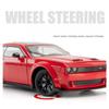 Масштаб 1/24 Dodge Challenger Hellcat SRT Сплавная Масштабная Модель Автомобиля Литой Металлический Миниатюрный Автомобиль Коллекция Звука и Света Детская Игрушечная Машина