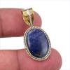 Natural Sodalite Gemstone 925 Solid Sterling Silver Two Tone Pendant 1.25" N0p29