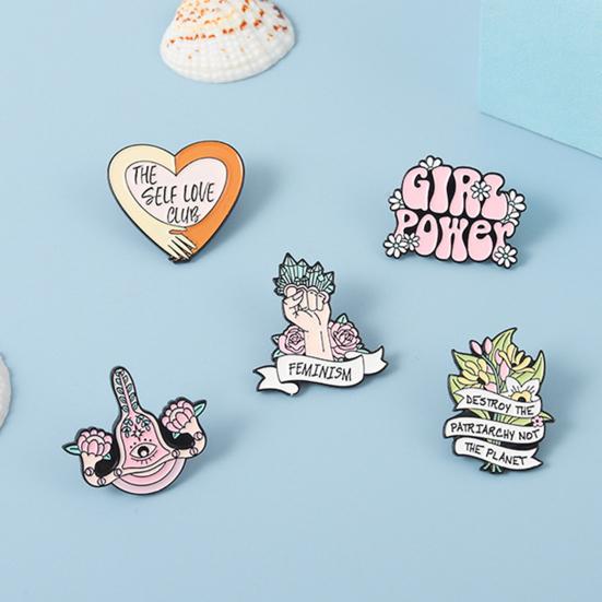 Feminist Brooch Lovely Design Easily Wear Good Gloss Exquisite Jewelry Costume Accessories Girl Power