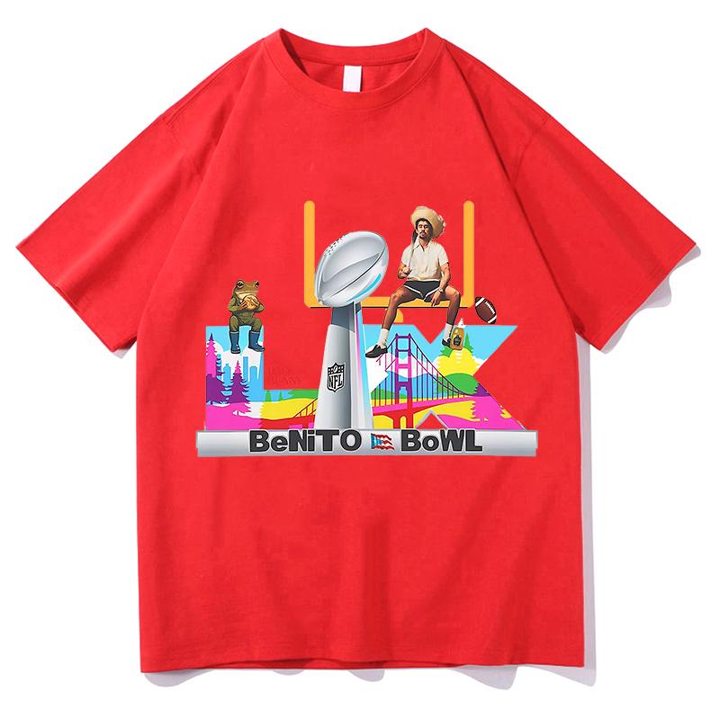 Bad Bunny Super Bowl Tshirt Hip Hop Unisex Streetwear Harajuku Short Sleeve Pure Cotton Fashion Summer Casual TShirt Clothes