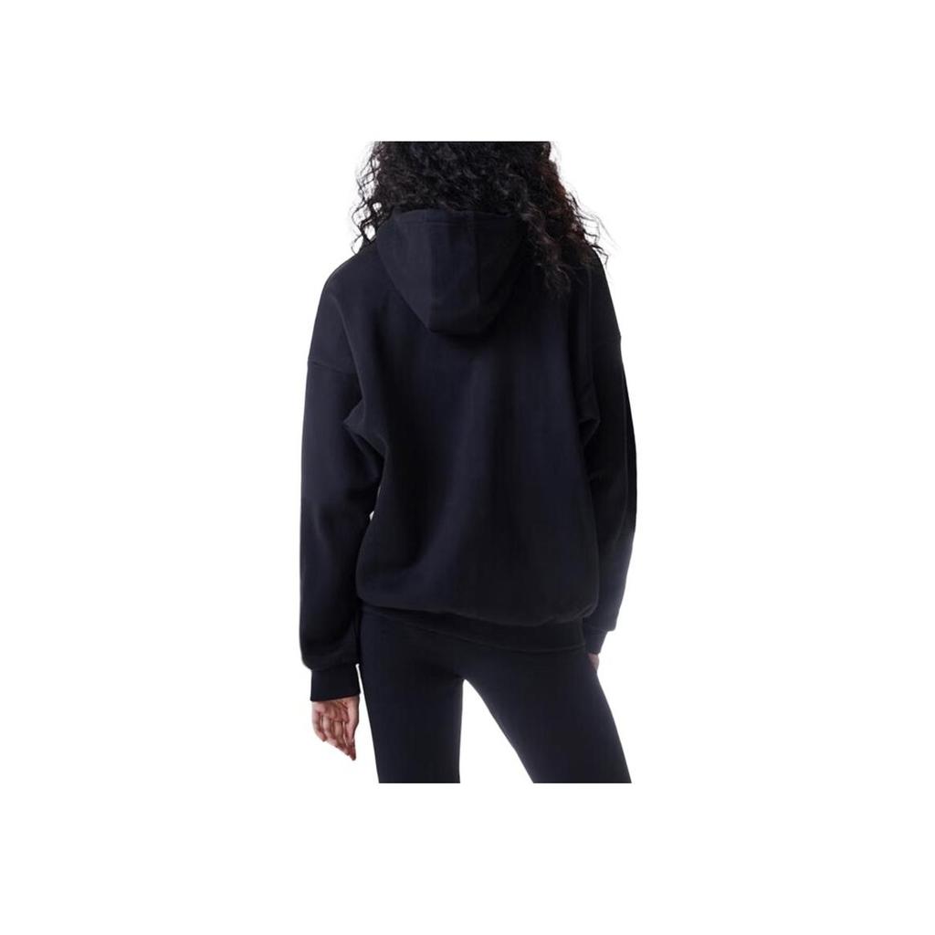 Adidas Оригинальные женские толстовки с капюшоном и принтом логотипа-трилистника с карманом-кенгуру, черные HC1673