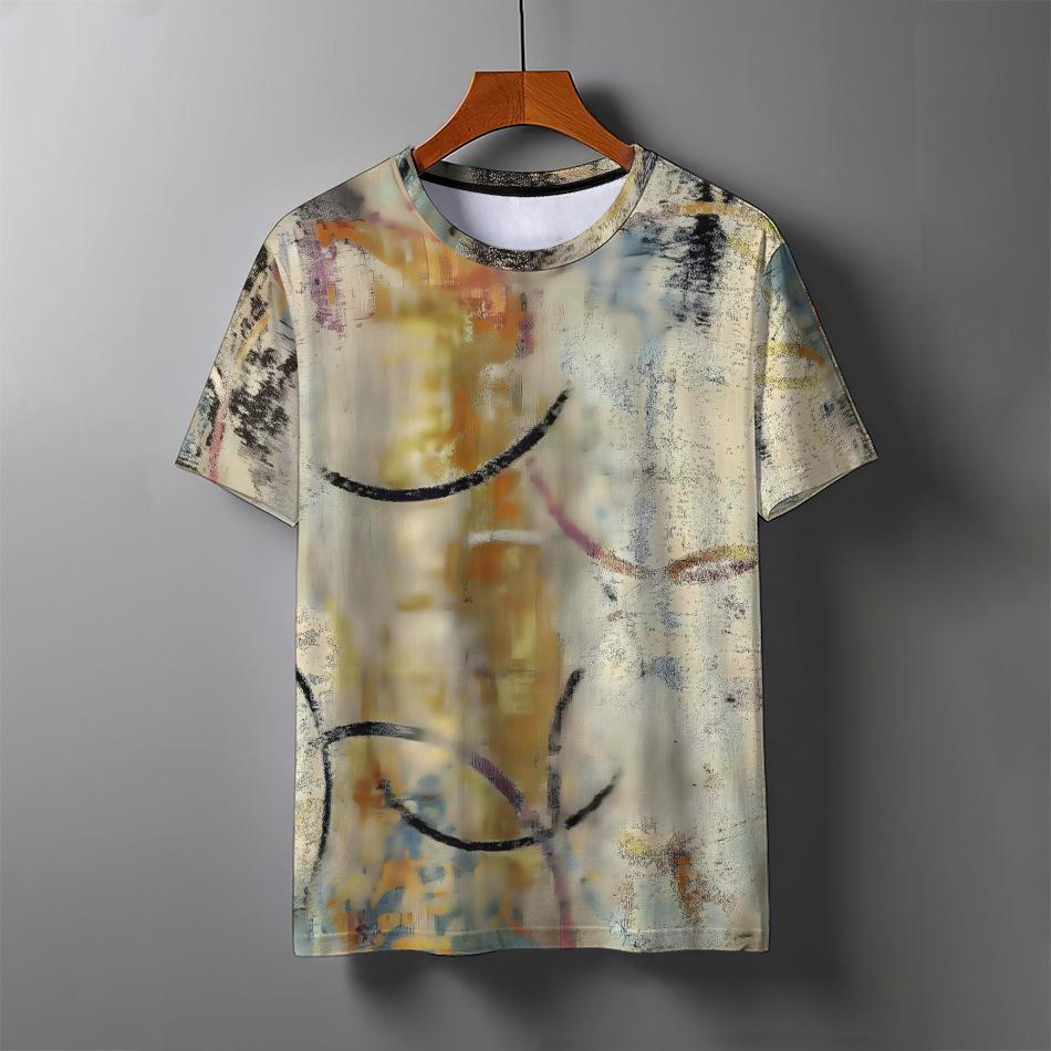 Графика Абстрактное Искусство 3D Печать Футболки Мужские Женские Футболка с Коротким Рукавом Оверсайз Футболки Харадзюку Y2k Топы Мужская Одежда