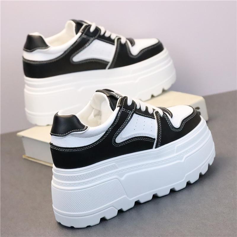 Модные кроссовки на платформе 8 см для женщин, белая обувь на каблуке, удобные, нескользящие, из натуральной кожи, женская повседневная обувь для ходьбы