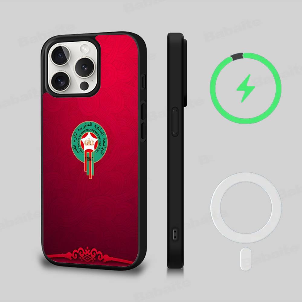 Чехол на телефон с магнитом Флаг Марокко M-Morocco для IPhone 17 16 15 14 13 12 Mini 11 Pro Max Plus Для Magsafe Чехол