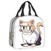 Neco Arc Cat Insulated Lunch Bags for Women Cartoon Comic Game Resuable Cooler Thermal Bento Box Work School Travel
