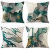 Plant Pillow, Light Luxury Ginkgo Print Car Pillow, Bedside Cushion, Linen Pillow Case