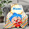 Custom Name Plim Plim Theme Printed Blanket - Perfect for Couch, Bed, Travel & Outdoor Use | Machine Washable, Cozy & Durable.