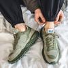 Высококачественная зеленая мужская повседневная обувь Дышащие кроссовки на высокой платформе для улицы Легкая износостойкая обувь для бега
