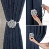 1/2pcs New Magnet Curtain Tiebacks Sparkling Crystal Attractive Curtain Tie Rope Flower Type Drapery Stretchy Buckle Home Decor