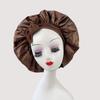 Silk Satin Sleep Cap with Ribbon Bow for Women - Elastic Wide Brim Bath Headscarf Hat for Hair Care