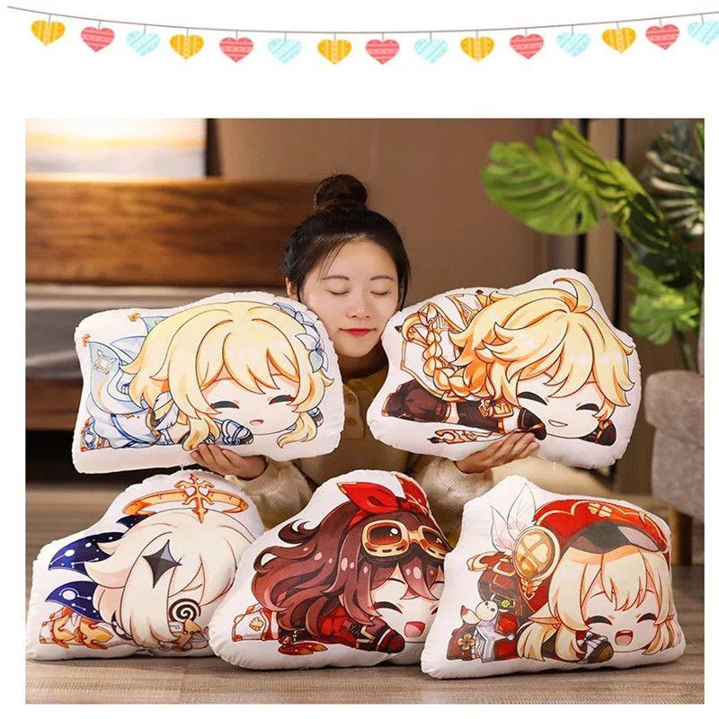 Genshin Impact Game Paimon Cosplay Plush Doll Pillow Stuffed Bed Cosplay Cushion