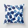 Watercolor Blue Cushion Cover Abstract Marble Geometric Pattern Sofa Pillowcase Bedroom Home Decor Car Office Decorative 45x45cm