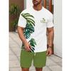 Coconut Tree Летний пляжный костюм из двух частей для мужчин в европейском и американском стиле с принтом футболки и шорт с коротким рукавом и 3D-принтом