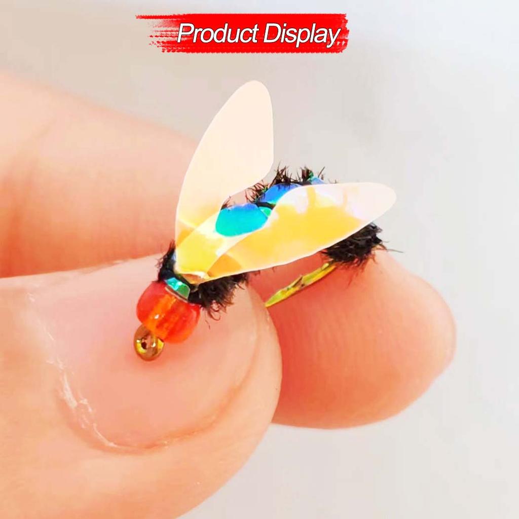 5 шт., реалистичные лазерные двукрылые нахлыстовые мухи, искусственные бионические мухи, насекомые, приманка для ловли окуня, форель, приманка для карпа