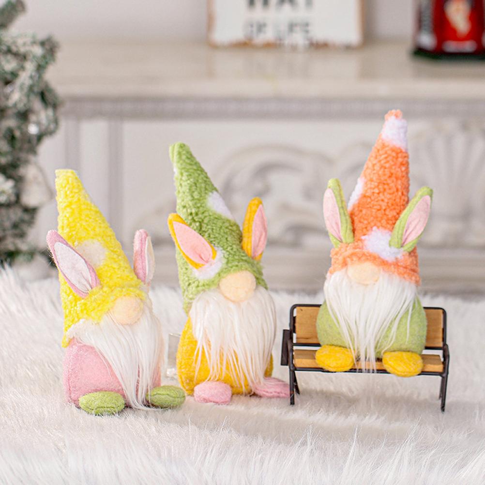 Easter Decorations Easter Faceless Dwarf Bunny Doll Household Desktop Ornaments for Girlfriends Kids
