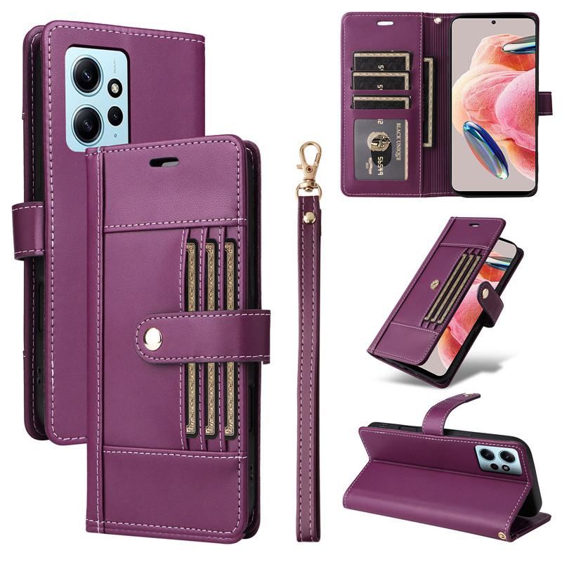 Кожаный чехол-книжка для Xiaomi Redmi Note 12 11S 12S 11 10S 10 9 Pro Max Plus 5G Чехлы-книжки Снаружи 6 слотов для карт