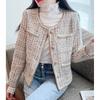 Французский стиль Маленький ароматный пиджак женский осенний темперамент маленький короткий твидовый топ