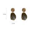 Fashion Pendant Earrings Zircon Square Stone Earrings Trend Vintage Geometry Earrings Gold Color Small Earrings Women Jewelry Accessorries Party Gift