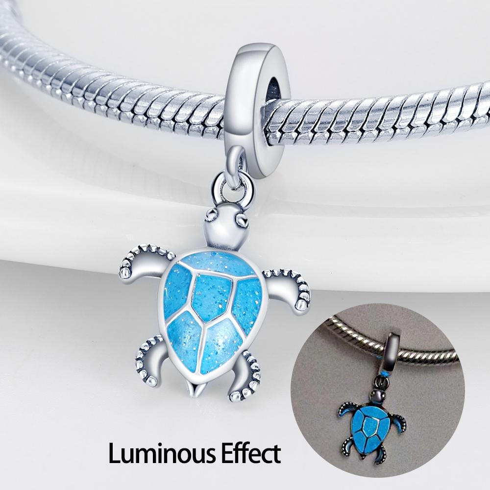 925 Silver Plated Fireflies Butterfly Stars Luminous Charms Beads Fit 3mm 925 Original Bracelets DIY Jewelry Gift