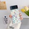 For Samsung Z Flip 4 Case Flash Flower Transparent Folding Phone Case For Samsung Z Flip 3 5g Zflip4 Shockproof Hard Back Cover